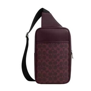 COACH TURNER PACK IN SIGNATURE CANVAS CURRANT / GUNMETAL MSRP $398